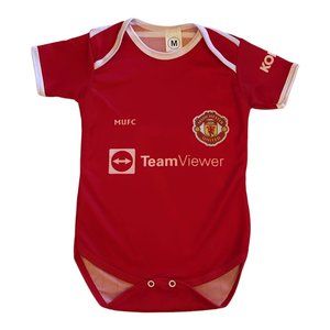 Manchester Ronaldo Baby Soccer Jumper Jersey Bodysuit Baby Suit 0-6 Months Reds